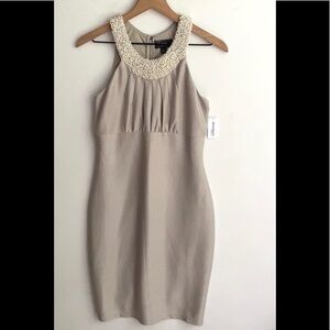 Dress Barn Beaded Neckline‎ halter dress, Sz 8, NWT